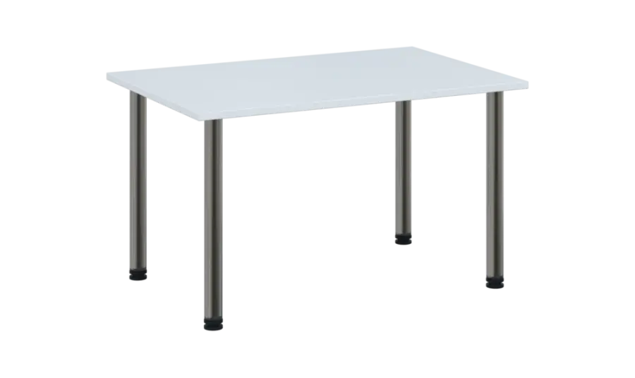 CRTR 120 jídelní stůl, kovová podnož chrom, deska 25 mm, 1194x800 mm, bílá